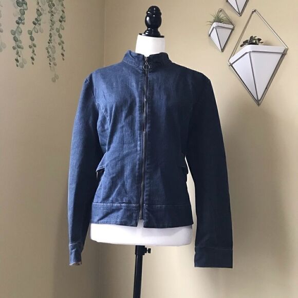Jessica Dark Denim Bomber Jacket - Picture 2 of 6